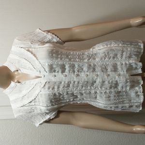White crinkle blouse